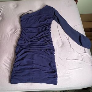 Hello Molly navy mini one shoulder dress